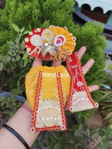 Laddu Gopal Ji Dress Set | 4 Inch Lahnga and Dhoti Combo |  Poshak for Thakur Ji