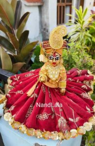 Velvet Laddu Gopal Dress | Designer Krishna Poshak for Thakur Ji | Maroon, Blue & White Collection