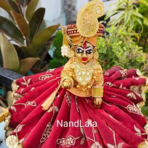 Velvet Laddu Gopal Dress | Designer Krishna Poshak for Thakur Ji | Maroon, Blue & White Collection