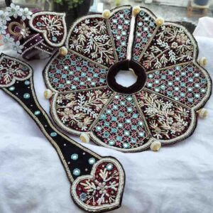 Perfect Poshak for Wedding Season | Laddu Gopal Dress Set (Size 2) with Pagdi, Patka & Lehnga | Premium Wedding Outfit for Thakur Ji